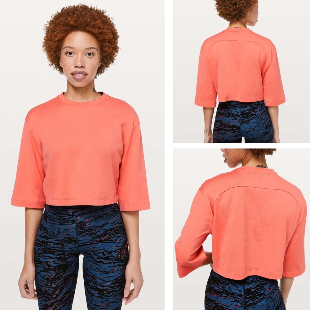 LULULEMON Lab Bounce Short Sleeve Tee Size 6 Light Lava